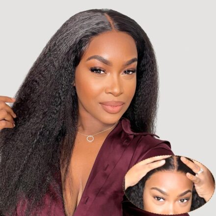4x4 Kinky Straight (Yaki) Lace Closure Wig - 1