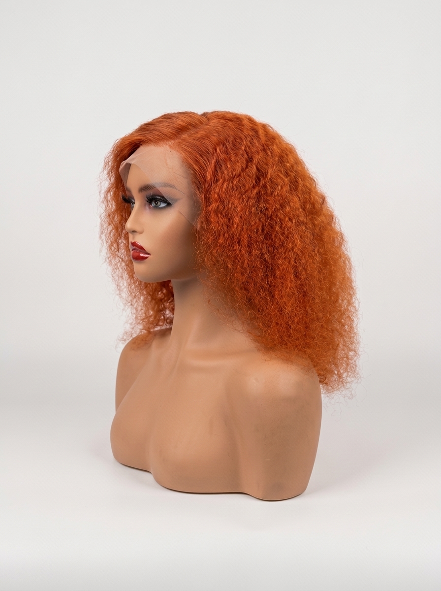12 Inch Water Curl Human Hair Lace Front Wig - 2