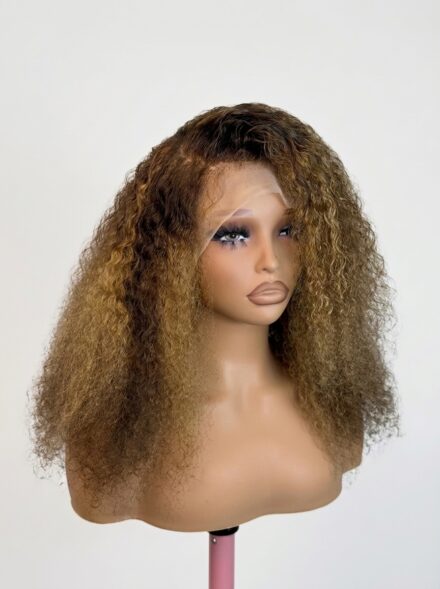 20 Inch Water Curl Human Hair Lace Front Wig - 1