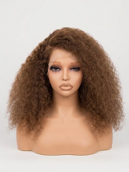 22 Inch Water Curl Human Hair Lace Front Wig - 1