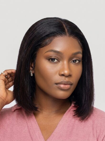 Straight Bob Heat-Resistant Fibre Lace Front Wig - 1
