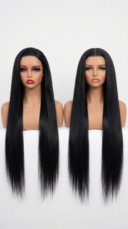 Bone Straight Heat-Resistant Fibre Lace Front Wig - 1